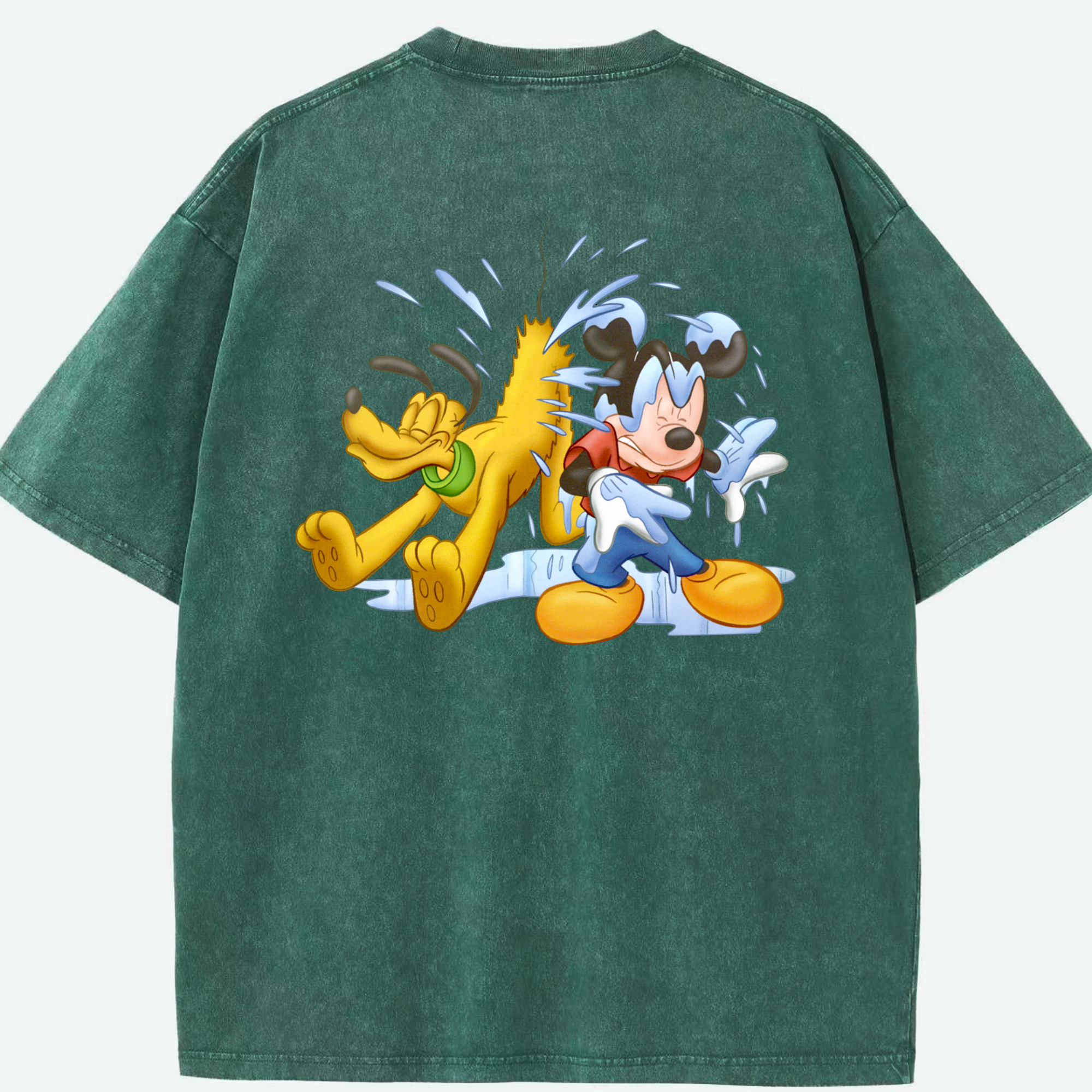 （画像用） ミッキーマウス Mickey Mouse 綿100% ヴィンテージ風 半袖Tシャツ（背面プリント）